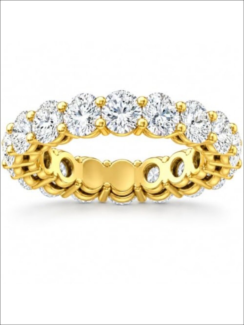 14K Yellow Gold Eternity Ring 3 Carat Lab Grown Diamond Size 9.5